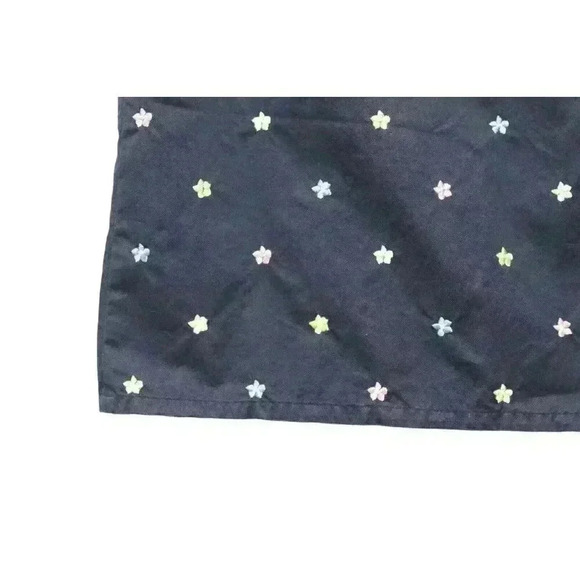 High Waisted A-Line Below Knee Skirt Size 10 Navy Multicolor Embroidered Floral - Picture 3 of 12